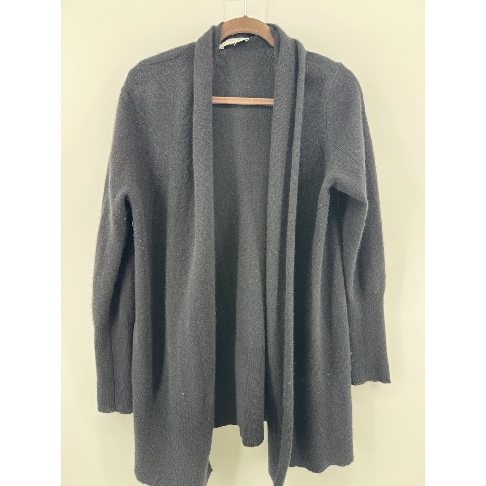 White Warren Essential Women Open Front Cashmere Cardigan‎ Black Size M